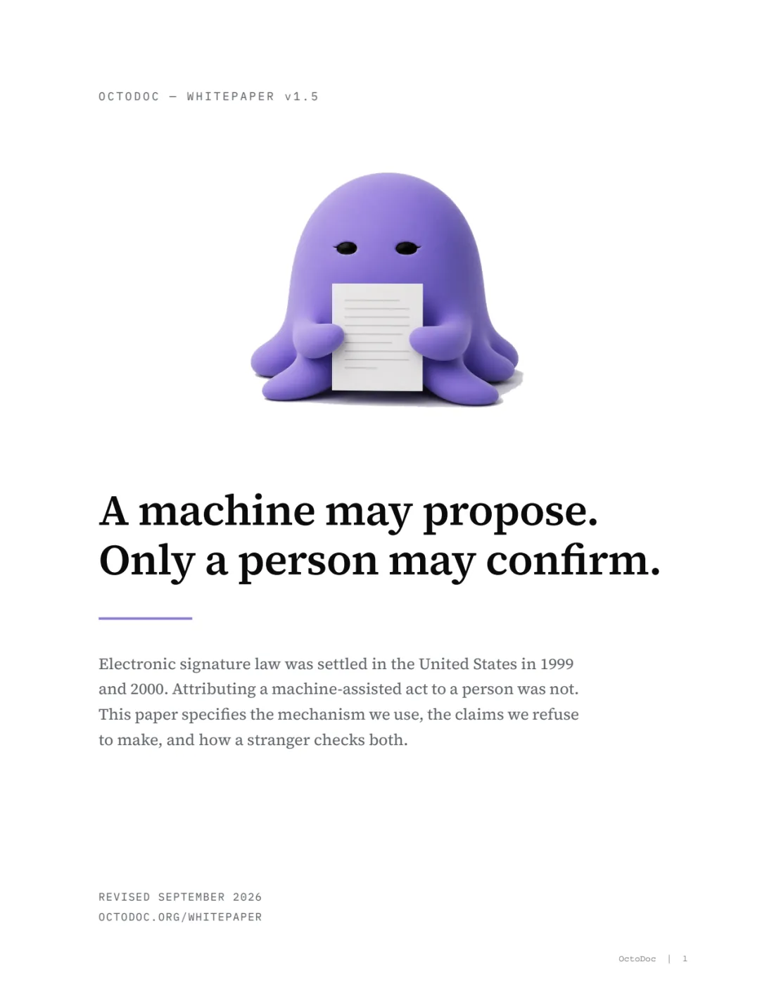 Page 1 of the OctoDoc whitepaper