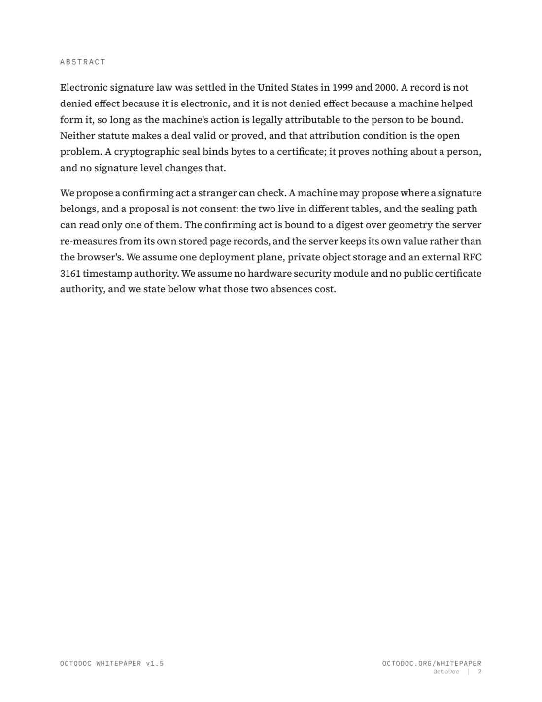 Page 2 of the OctoDoc whitepaper